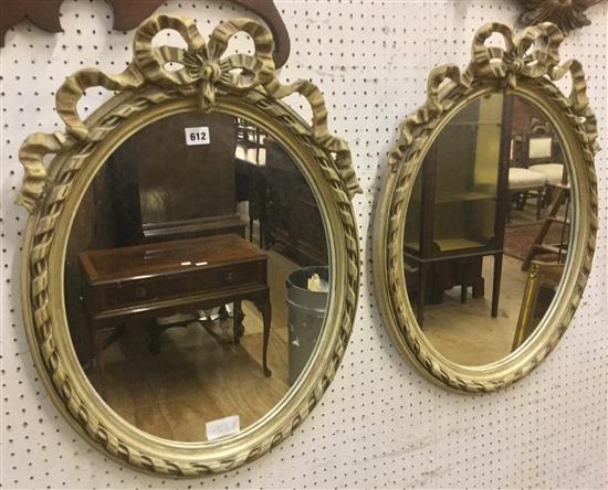 Pair of decorative oval  mirrors